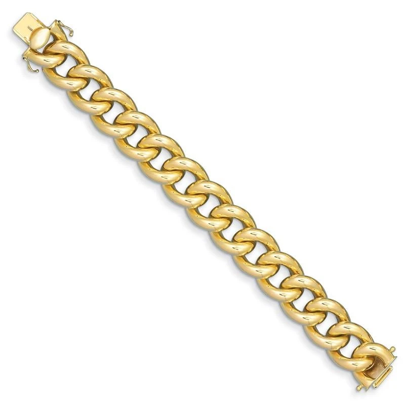 Curata Italian 18k Yellow Gold Chunky Curb Link Statement Bracelet 6 Curata Italian 18k Yellow Gold Chunky Curb Link Statement Bracelet – Image 4
