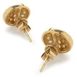 Unknown 18 Karat Yellow Gold Diamond Cluster Stud Earrings -Mode Bijouterie Magasin 150 1784 3 master