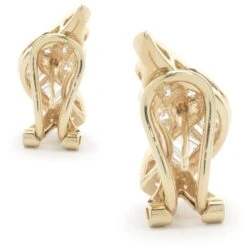 Unknown 14 Karat Yellow Gold Channel Set Round And Baguette Diamond Wing Earrings 9 Unknown 14 Karat Yellow Gold Channel Set Round And Baguette Diamond Wing Earrings -Mode Bijouterie Magasin 150 2039 4 master