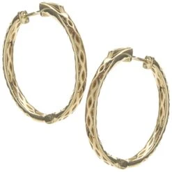 Unknown 18 Karat Yellow Gold Diamond Inside Outside Hoop Earrings 8 Unknown 18 Karat Yellow Gold Diamond Inside Outside Hoop Earrings -Mode Bijouterie Magasin 150 2052 3 master