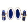 Berca Champlevé Hand Enameled White Royal Blue Gold Sterling Silver Cufflinks 2 Berca Champlevé Hand Enameled White Royal Blue Gold Sterling Silver Cufflinks -Mode Bijouterie Magasin 15157762 datamatics