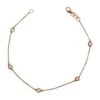 0.30 Carats 5 Station Single Row Diamond Station Bracelet Rose Gold 14 Karat