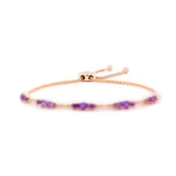 Ladies Levian 14k Rose Gold Amethyst Diamond Cocktail Bolo Tennis Bracelet 7 Ladies Levian 14k Rose Gold Amethyst Diamond Cocktail Bolo Tennis Bracelet -Mode Bijouterie Magasin 152689 02 master