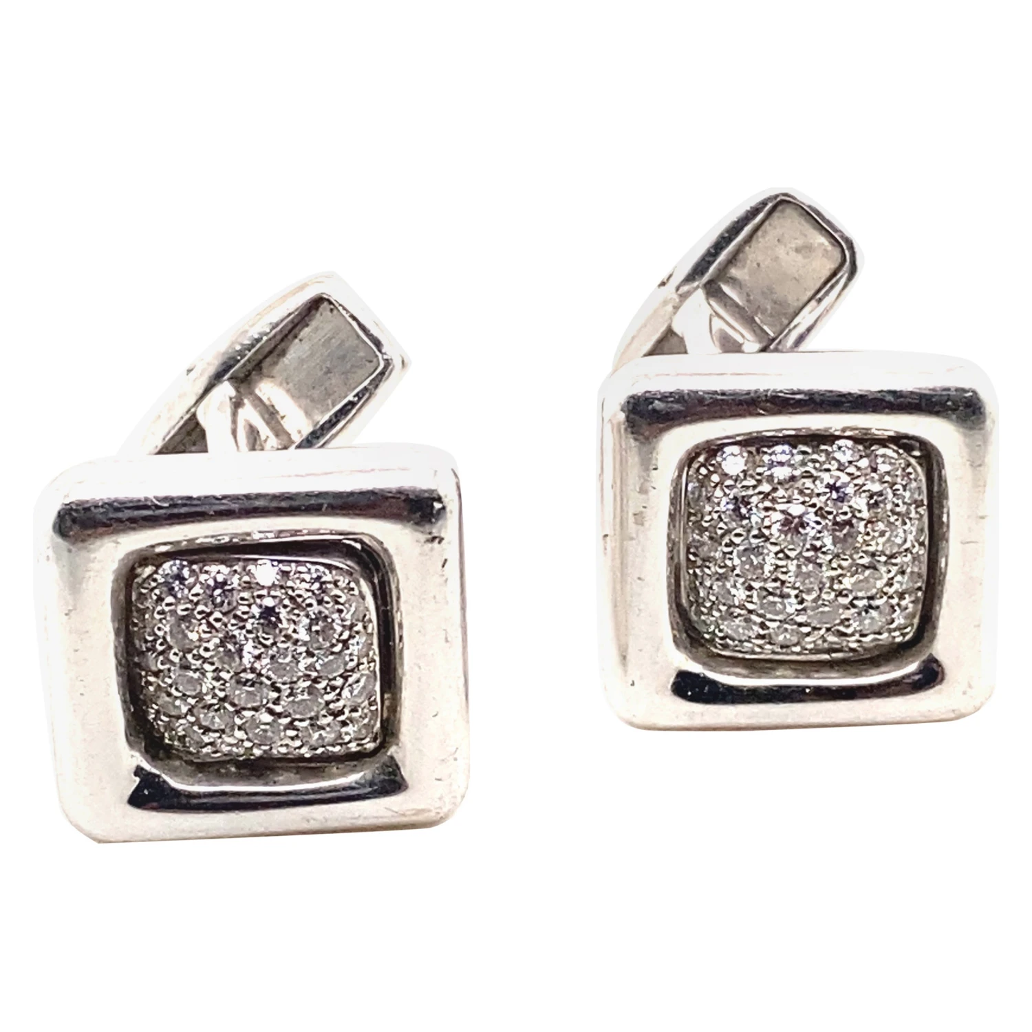 Vintage Chopard Diamond Lapis Rotating Cufflinks 18 Karat White Gold, Circa 2000 3 Vintage Chopard Diamond Lapis Rotating Cufflinks 18 Karat White Gold, Circa 2000