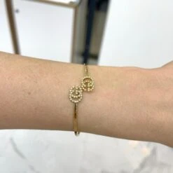 Gucci 18k Yellow Gold Gg Running Diamond Cuff Bracelet 13 Gucci 18k Yellow Gold Gg Running Diamond Cuff Bracelet -Mode Bijouterie Magasin 156578 11 master