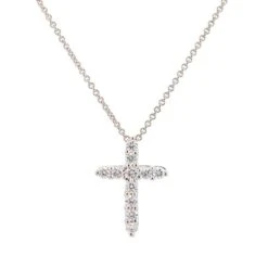 Unknown Ladies 14k White Gold Diamond Cross Pendant Necklace 9 Unknown Ladies 14k White Gold Diamond Cross Pendant Necklace -Mode Bijouterie Magasin 156864 02 master