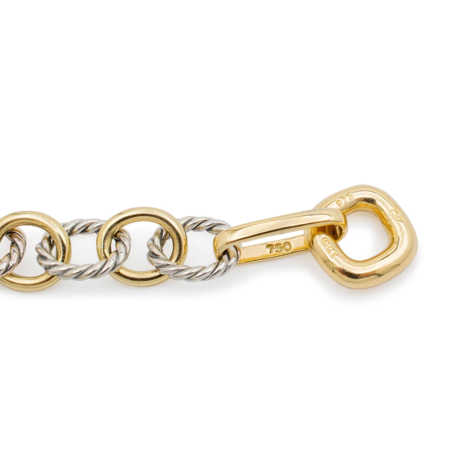 David Yurman 18k Yellow Gold & 925 Sterling Silver Oval Link Chain Bracelet 8 David Yurman 18k Yellow Gold & 925 Sterling Silver Oval Link Chain Bracelet – Image 6