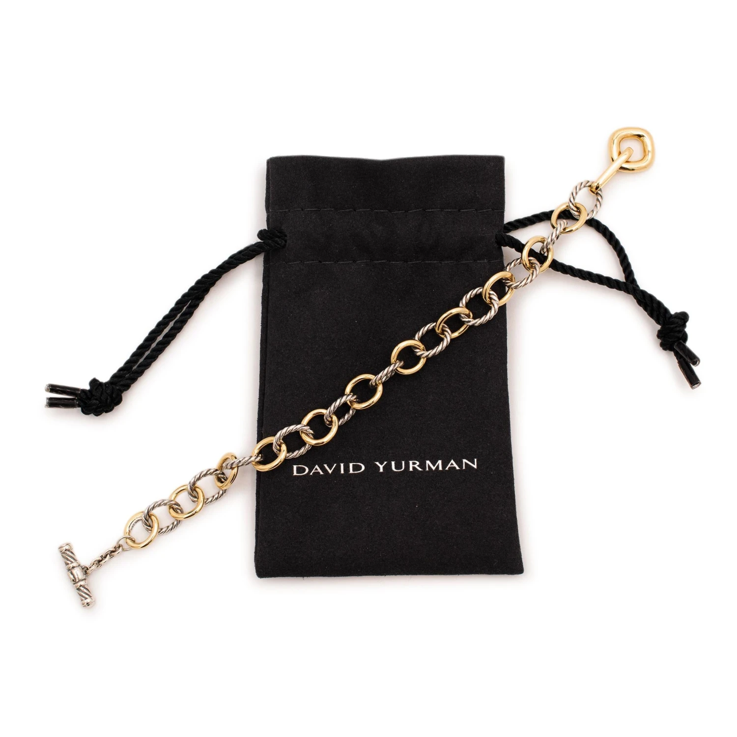 David Yurman 18k Yellow Gold & 925 Sterling Silver Oval Link Chain Bracelet 5 David Yurman 18k Yellow Gold & 925 Sterling Silver Oval Link Chain Bracelet – Image 3