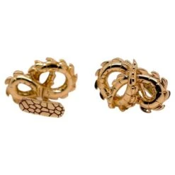 Crocodile Cufflinks In 18ct Rose Gold