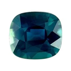 Natural Deep Blue Green Teal Sapphire 0.63ct Cushion Cut Rare Gem VS