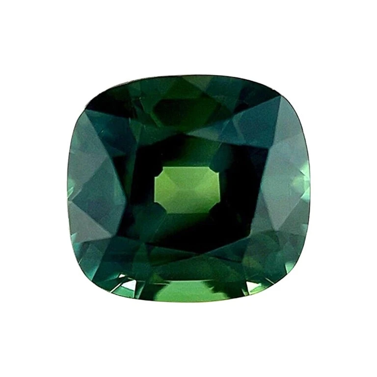 GRA Certified 2.09ct Green Blue Sapphire Untreated Cushion Cut Gem 3 GRA Certified 2.09ct Green Blue Sapphire Untreated Cushion Cut Gem