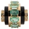Art Deco Style 5.15 Carat White Diamond Emerald Onyx Yellow Gold Cocktail Ring -Mode Bijouterie Magasin 17381872 datamatics