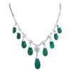 Gorgeous Ct 78, 80 Of Zambia Emeralds And Diamonds On Necklace In Gold