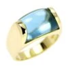 Vintage Bvlgari Tronchetto 18k Yellow Gold Blue Topaz Dome Ring With Box -Mode Bijouterie Magasin 18135712 datamatics