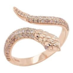 0.40 Carat Natural Pink Diamond Snake Ring