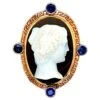 Antique Cameo Of A Woman Pin 18k Yellow, White And Rose Gold 2.5ct Of Sapphires 1 Antique Cameo Of A Woman Pin 18k Yellow, White And Rose Gold 2.5ct Of Sapphires -Mode Bijouterie Magasin 18374832 datamatics