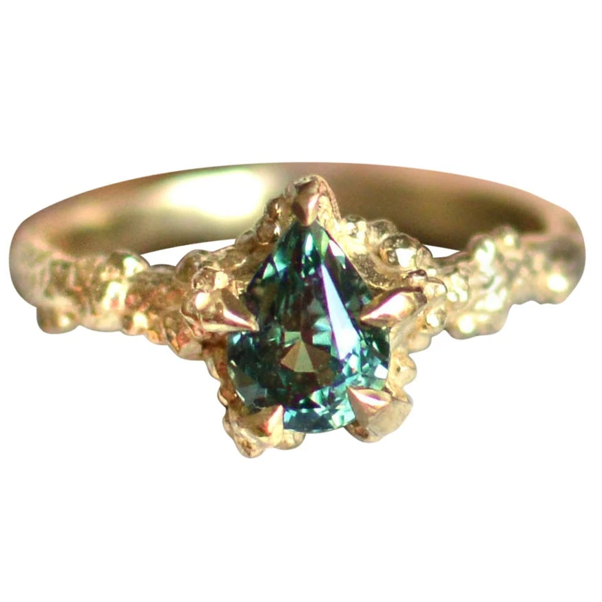 Solid 18 Carat Gold Sunken Treasure Sapphire Ring By Lucy Stopes-Roe 3 Solid 18 Carat Gold Sunken Treasure Sapphire Ring By Lucy Stopes-Roe