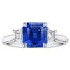 3.18 Carat Emerald Cut Blue Sapphire And Diamond Ring -Mode Bijouterie Magasin 18704172 datamatics
