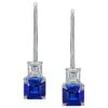 2.00 Carat Blue Asscher Cut Sapphire And Diamond Platinum Earrings 2 2.00 Carat Blue Asscher Cut Sapphire And Diamond Platinum Earrings -Mode Bijouterie Magasin 18751942 datamatics