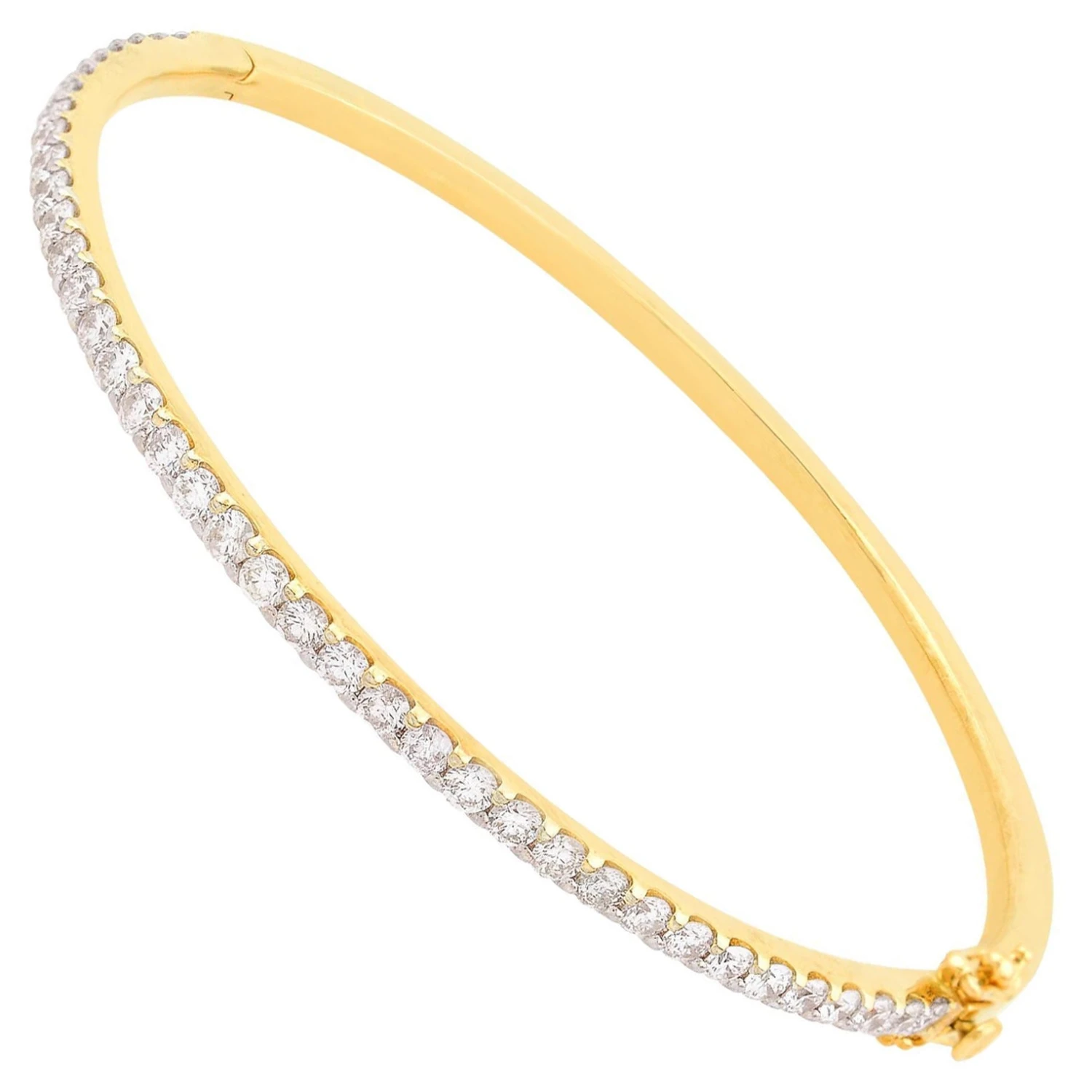 1.98 Carat SI Clarity HI Color Diamond Pave Sleek Bracelet 14 Karat Yellow Gold 3 1.98 Carat SI Clarity HI Color Diamond Pave Sleek Bracelet 14 Karat Yellow Gold