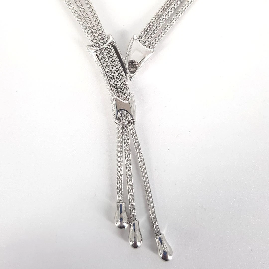 Unknown 18 Carat White Gold Wheat Link Necklace 6 Unknown 18 Carat White Gold Wheat Link Necklace – Image 4
