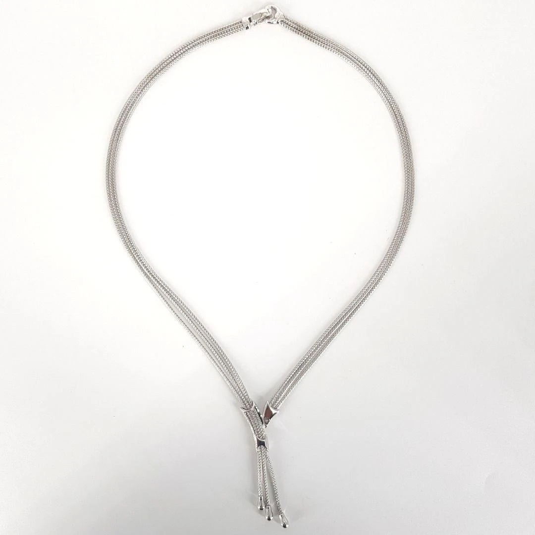 Unknown 18 Carat White Gold Wheat Link Necklace 4 Unknown 18 Carat White Gold Wheat Link Necklace – Image 2