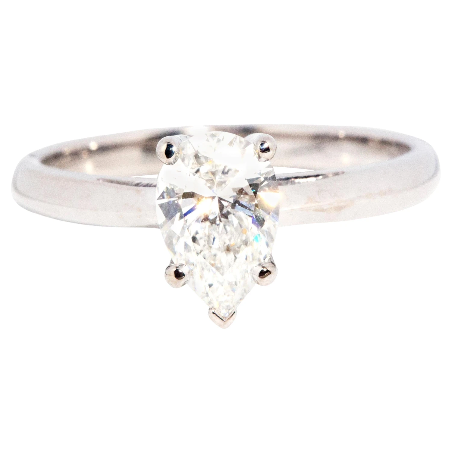 Unknown Contemporary 1.01 Carat GIA Certified Pear Cut Diamond Solitaire Engagement Ring 3 Unknown Contemporary 1.01 Carat GIA Certified Pear Cut Diamond Solitaire Engagement Ring