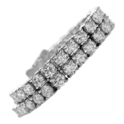 NO RESERVE! D-F 8.74 Carat Diamond Tennis Riviera, 14k White Gold Bracelet