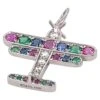 Tiffany & Co. Diamond Multi-Color Gems Platinum Airplane Charm Pendant -Mode Bijouterie Magasin 19209722 datamatics