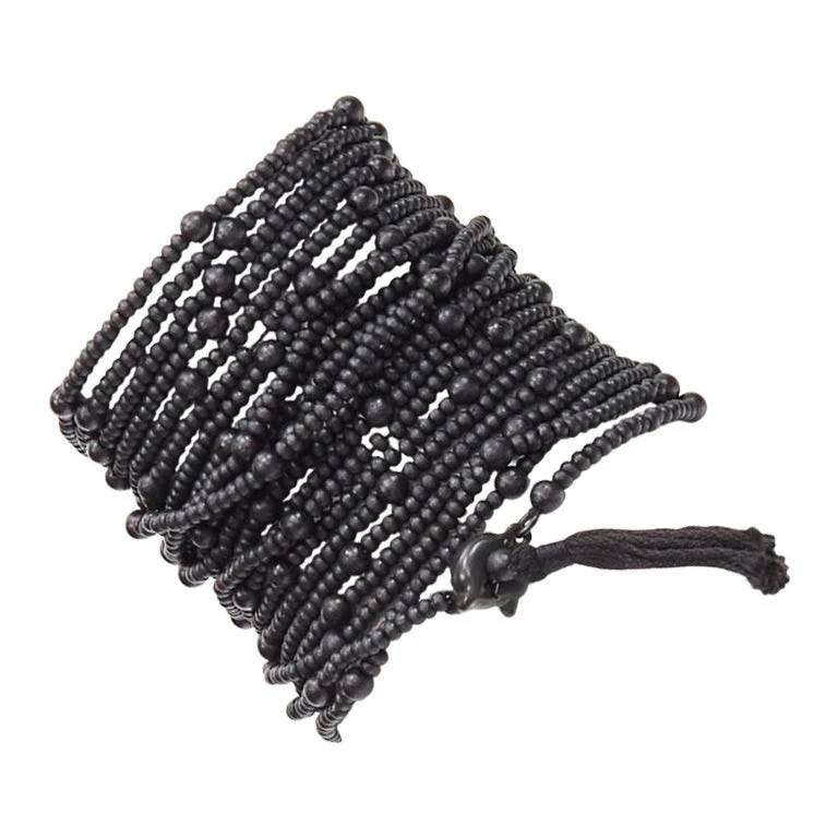 Rare GUCCI Tom Ford 2002 Runway Ebony Cross Black Beaded Fringed Wrap Bracelet 3 Rare GUCCI Tom Ford 2002 Runway Ebony Cross Black Beaded Fringed Wrap Bracelet