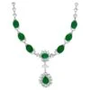 Unknown GIA Certified 56 Ct Zambian Emerald & 38 Ct Diamond Fringe Necklace 18KWG Bridal -Mode Bijouterie Magasin 19246922 datamatics