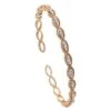 Unknown Rose Gold And Diamond Rope Bangle Bracelet