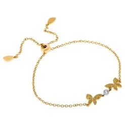 Mimi Milano Farfalla 18k Yellow & White Gold Diamond Charm Bracelet