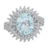 Unknown Aquamarine Colour Topaz, Diamonds, 18 Karat White Gold Modern Ring