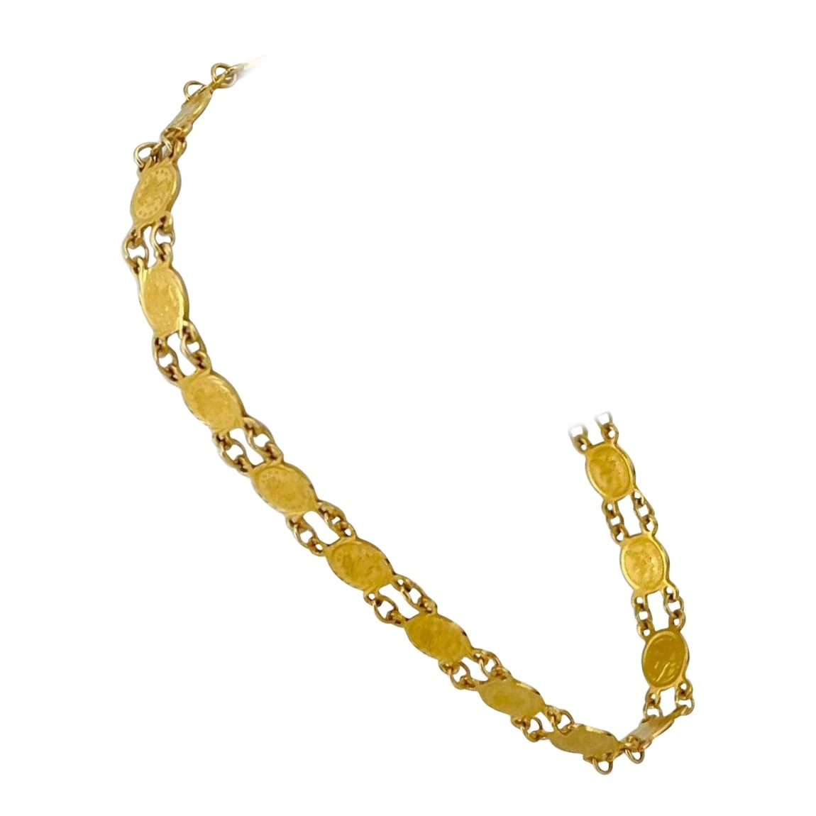 Unknown 22 Karat Yellow Gold Ladies Small Coin Link Bracelet 3 Unknown 22 Karat Yellow Gold Ladies Small Coin Link Bracelet