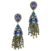 Stunning Heidi Daus Let Your Feathers Down Crystal Drop Pierced With Tassels