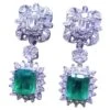 Amazing 8.61 Carats Of Emeralds And Diamonds On Earrings