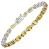 Unknown Natural Yellow Sapphire And Diamond Tennis Bracelet 14.70 Carats 14k White Gold -Mode Bijouterie Magasin 19439162 datamatics