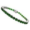 Unknown Chrome Diopside Tennis Bracelet In 10K White Gold