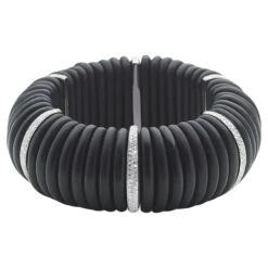 Ebony, Diamond And Platinum Cuff Bracelet