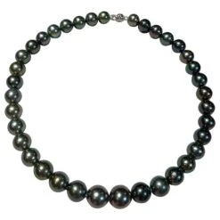 Eostre Black Tahitian Pearl Strand Necklace With 18K Clasp