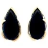 Unknown Pear Shaped Black Onyx Earrings In 14k Yellow Gold -Mode Bijouterie Magasin 19509442 datamatics
