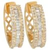 LB Exclusive 14k Yellow Gold 0.90 Carat Diamond Hoop Earrings