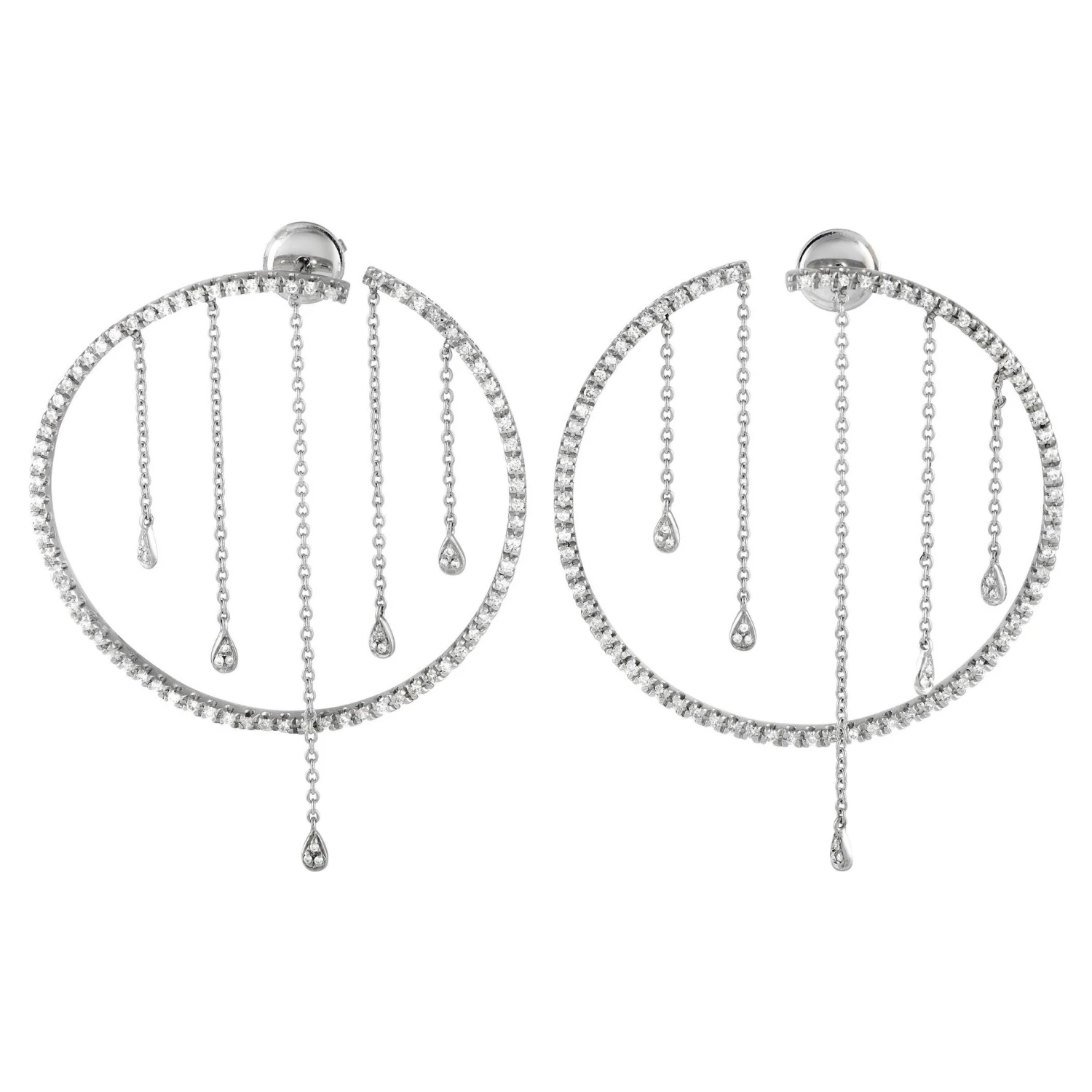 Piero Milano 18k White Gold 1.10 Carat Diamond Earrings 3 Piero Milano 18k White Gold 1.10 Carat Diamond Earrings