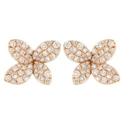 LB Exclusive 18K Rose Gold 1.0 Carat Diamond Earrings