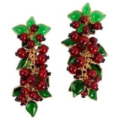 Augustine Gilded Metal & Glass Paste Gooseberries Earrings