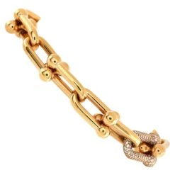 Tiffany & Co. Hardwear Link Bracelet 18k Yellow Gold With Diamonds Large