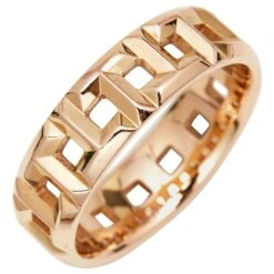 Tiffany & Co. Tiffany T True 18k Rose Gold Wide Band Ring Size 52