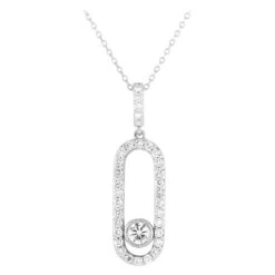 LB Exclusive 18k White Gold 0.70 Carat Diamond Pendant Necklace