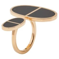 Hermes Chaine D'Ancre Verso Ceramic 18k Rose Gold Very Large Model Ring Size 52